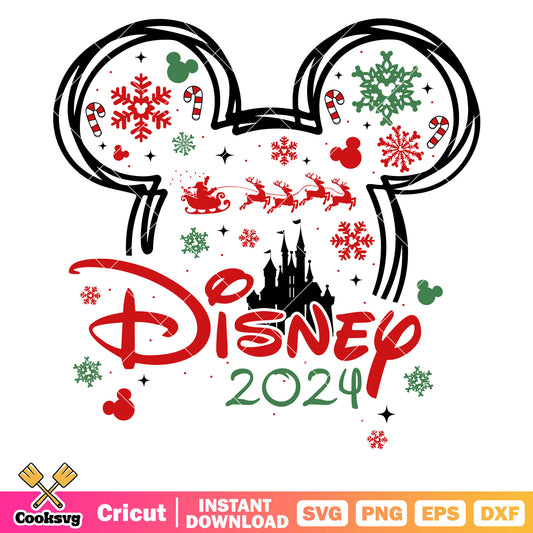 Mickey head disney christmas 2024 svg