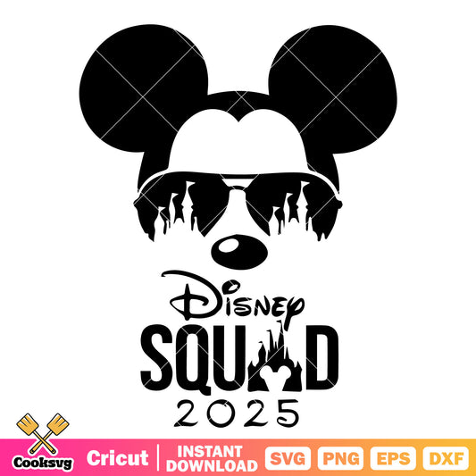 Mickey head disney squad 2025 svg, disney squad svg, mickey head svg