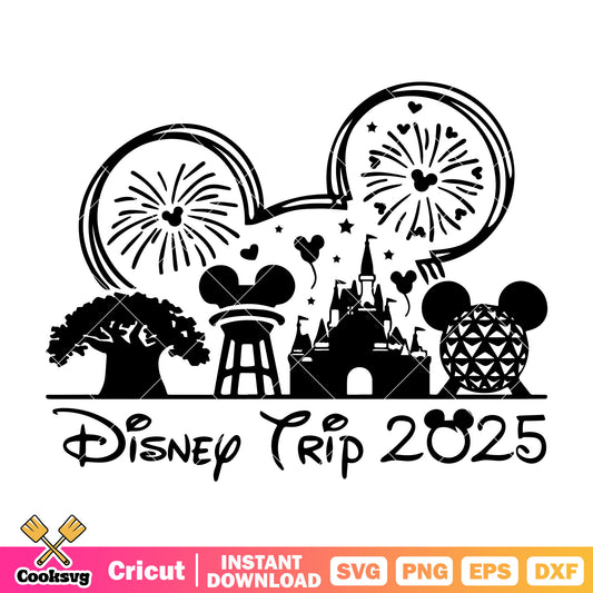Mickey head disney trip 2025 svg, mickey head svg, disney trip​ svg