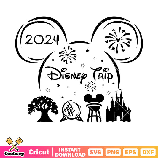 Mickey head epcot 2024 disney trip svg, disney trip​ svg, mickey disney svg