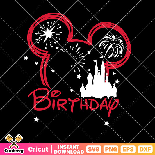 Mickey head happy birthday black svg, mickey head svg, disney birthday svg