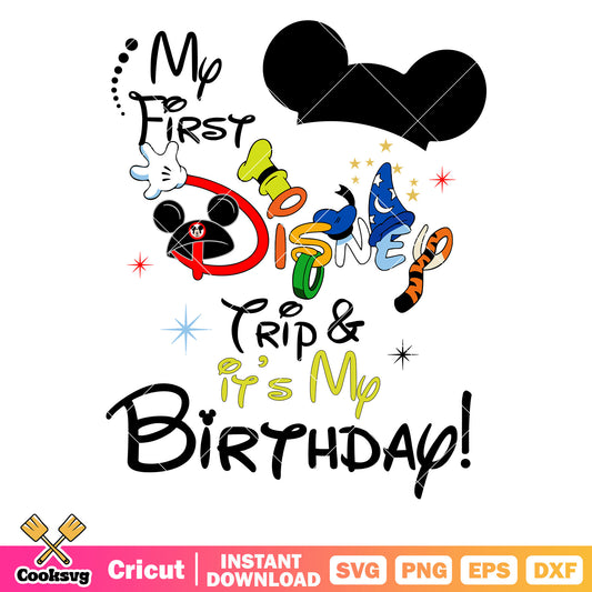 Mickey head its my birthday svg, disney happy birthday​ svg