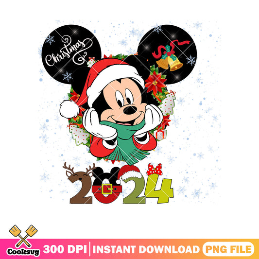Mickey head mouse christmas 2024 png, mickey and minnie christmas​ png