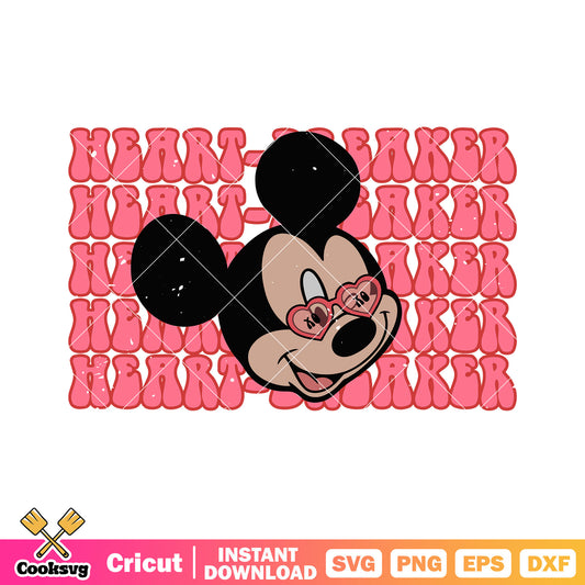 Mickey head name valentine svg, mickey mouse valentine svg