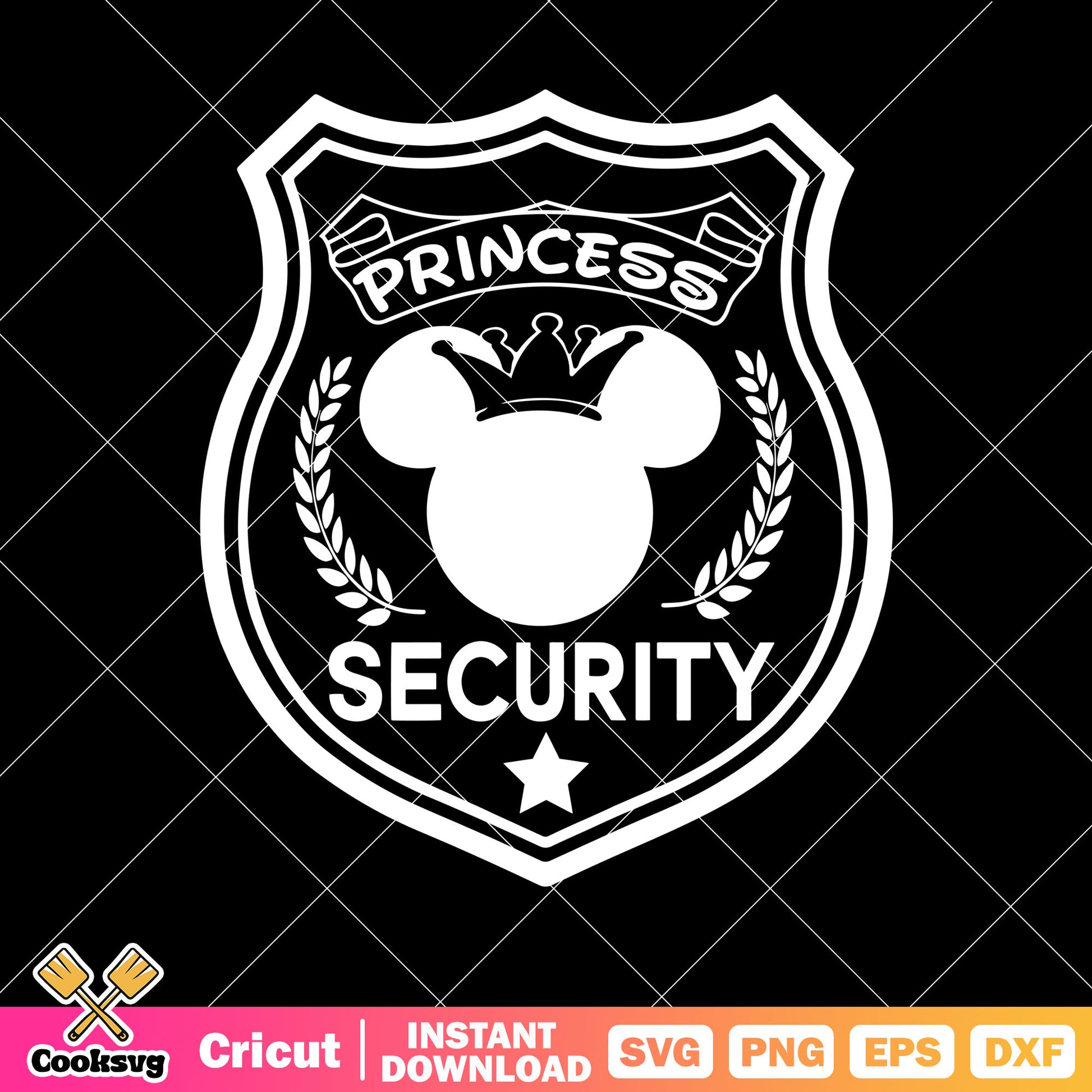 Mickey head princess security svg, princess security​ svg, mickey head svg