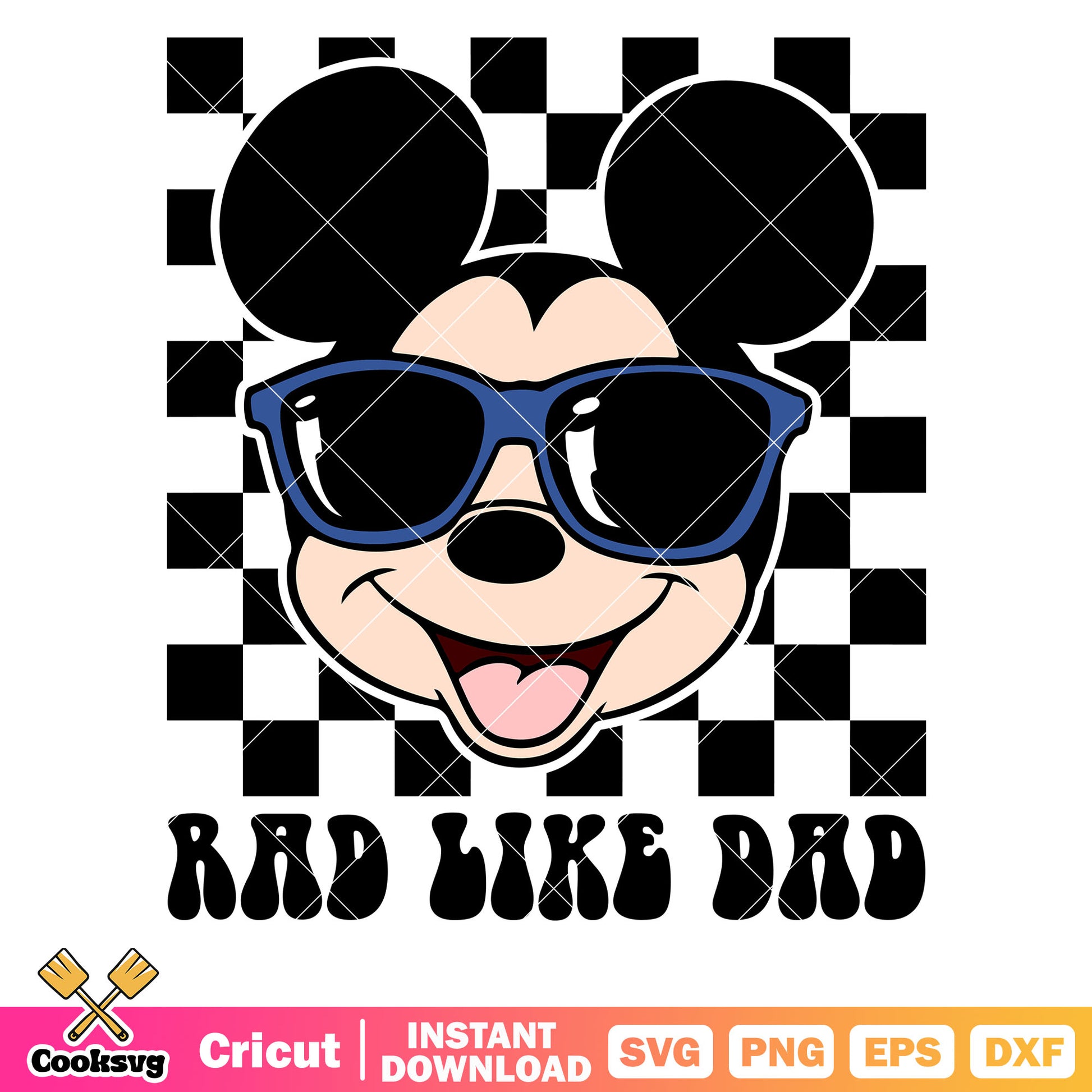 Mickey head rad like dad svg, rad dad svg, mickey mouse head svg