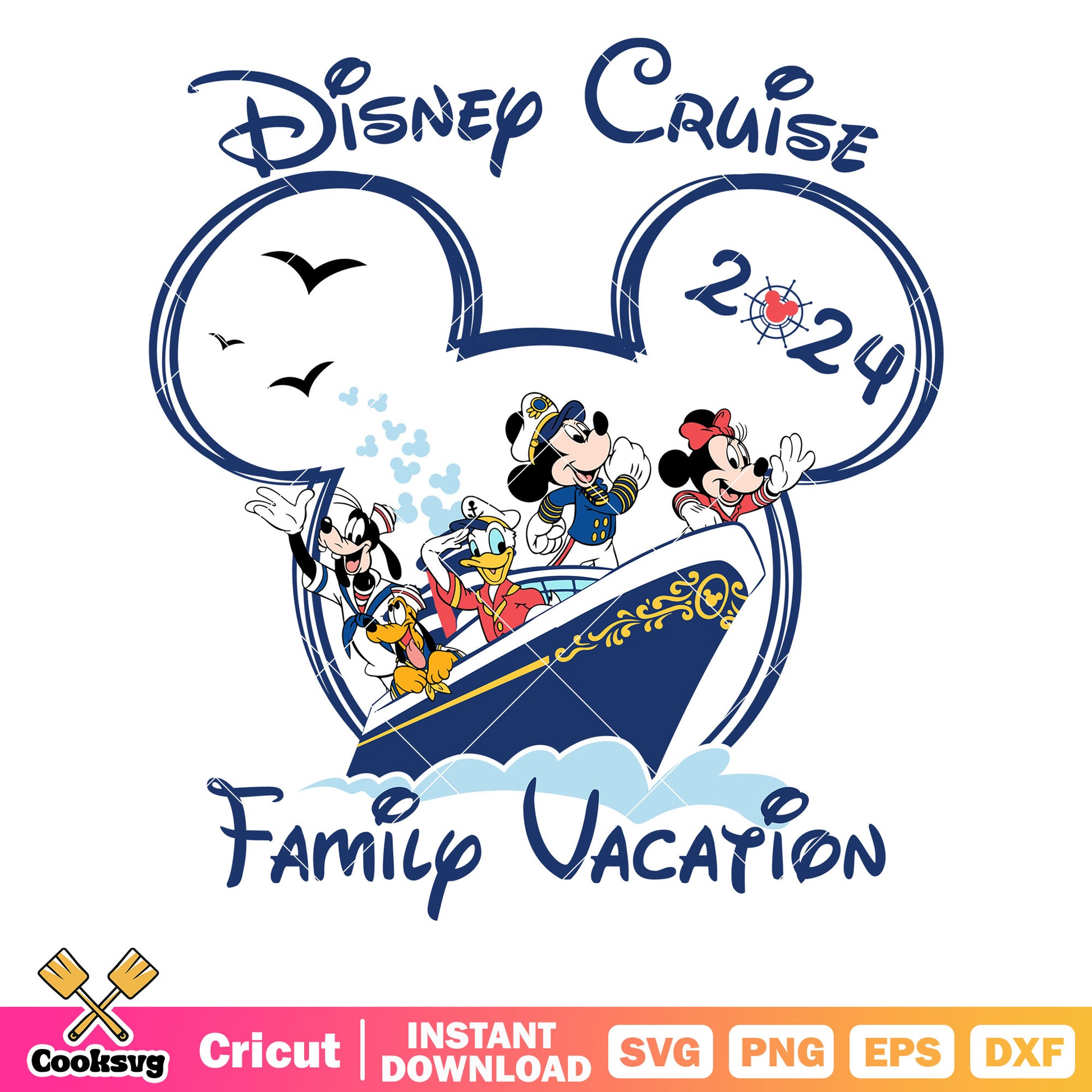 Mickey head ship disney cruise 2024 svg, disney cruise svg