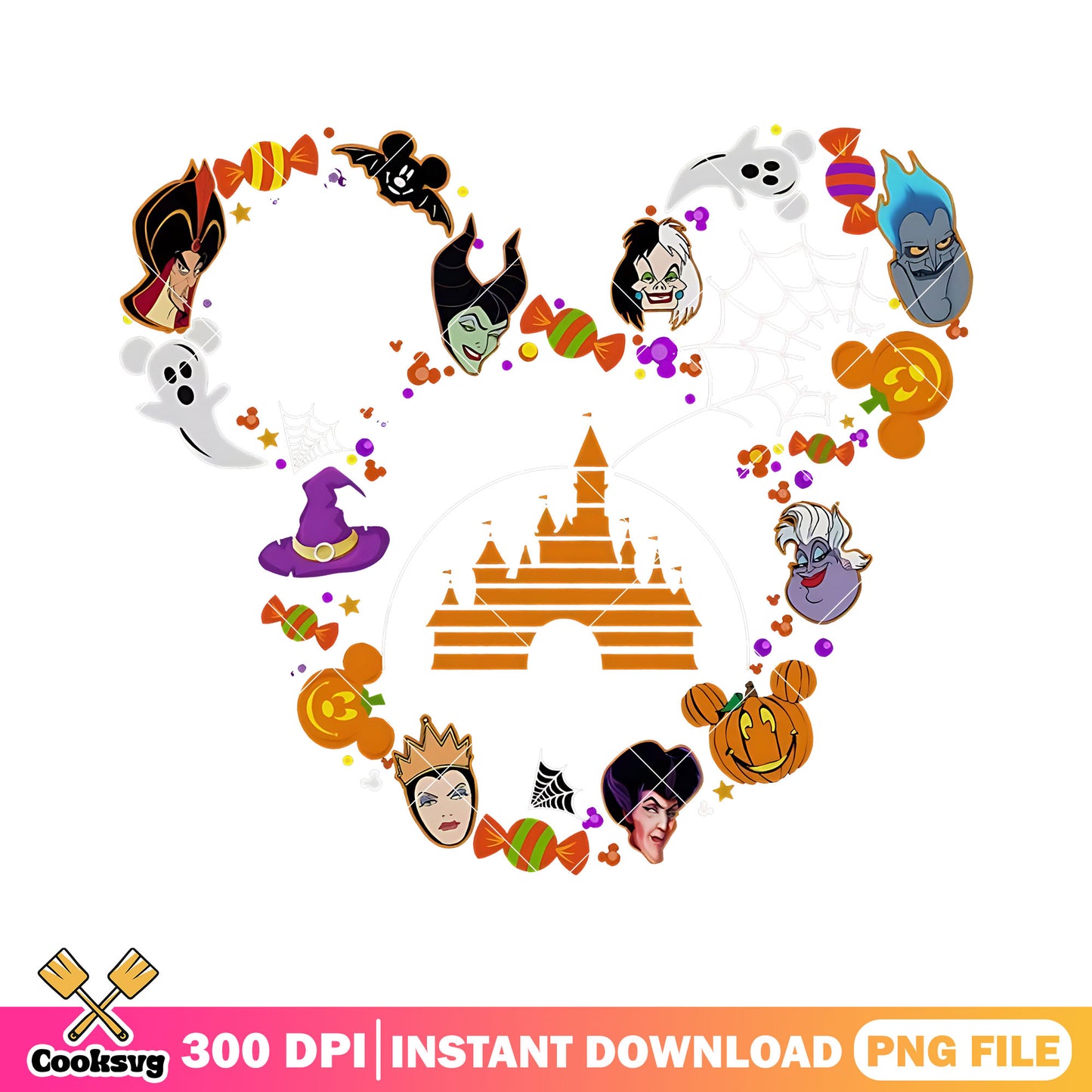 Mickey head villain png, disney halloween png, mickey halloween png