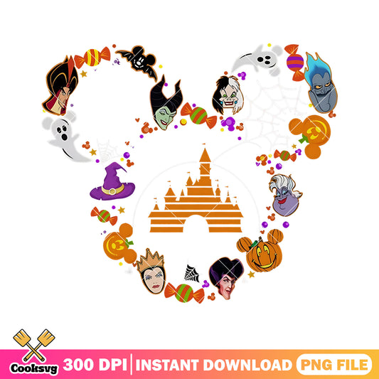 Mickey head villain png, disney halloween png, mickey halloween png