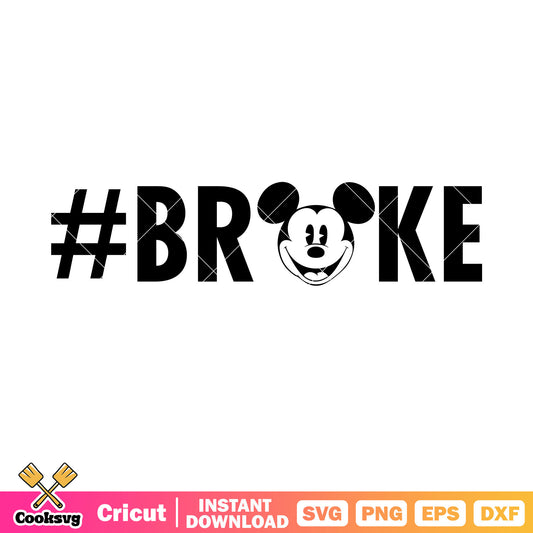 Mickey head vintage broke svg, mickey and minnie broke up​ svg