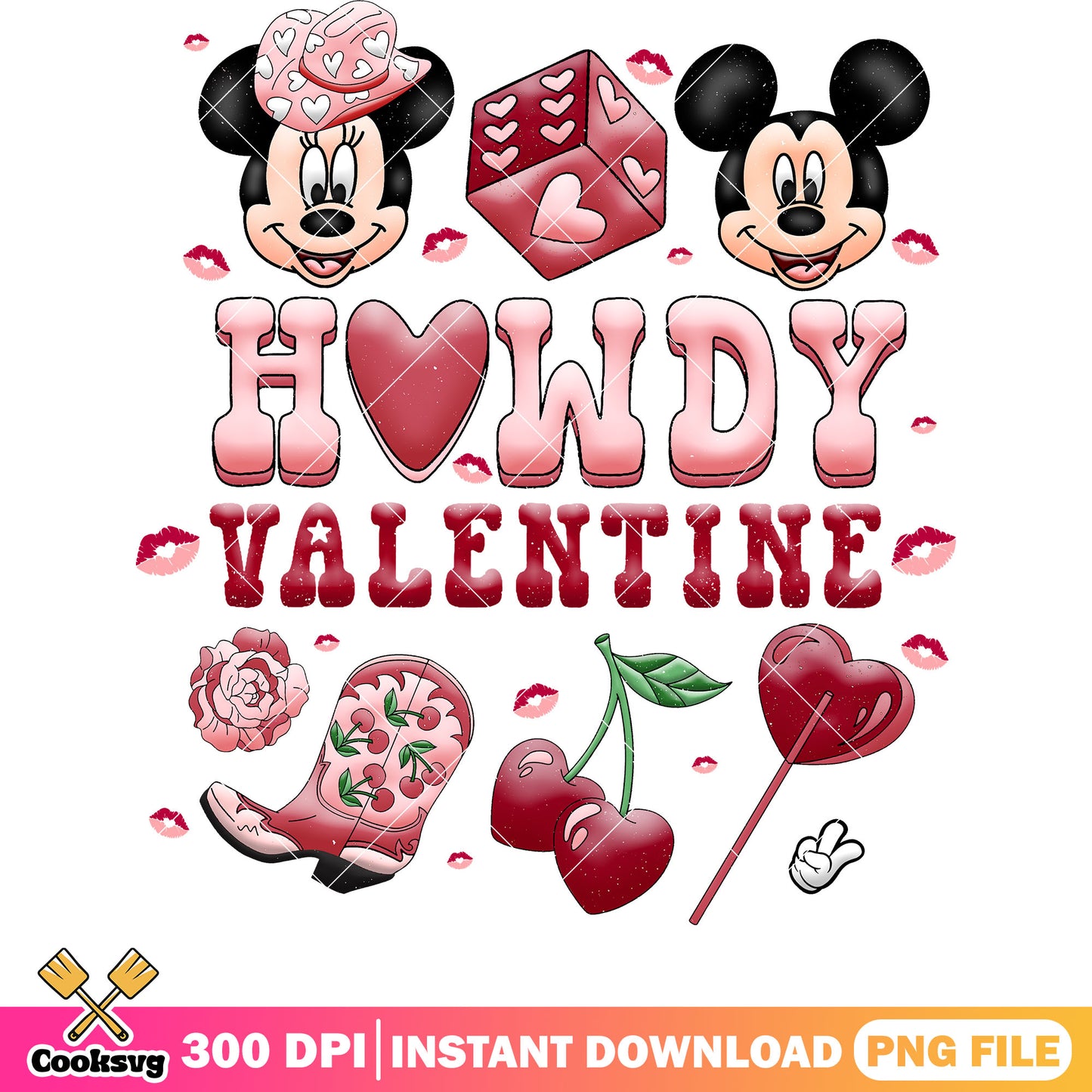 Mickey howdy pink valentine png, howdy valentine png, mickey valentine png