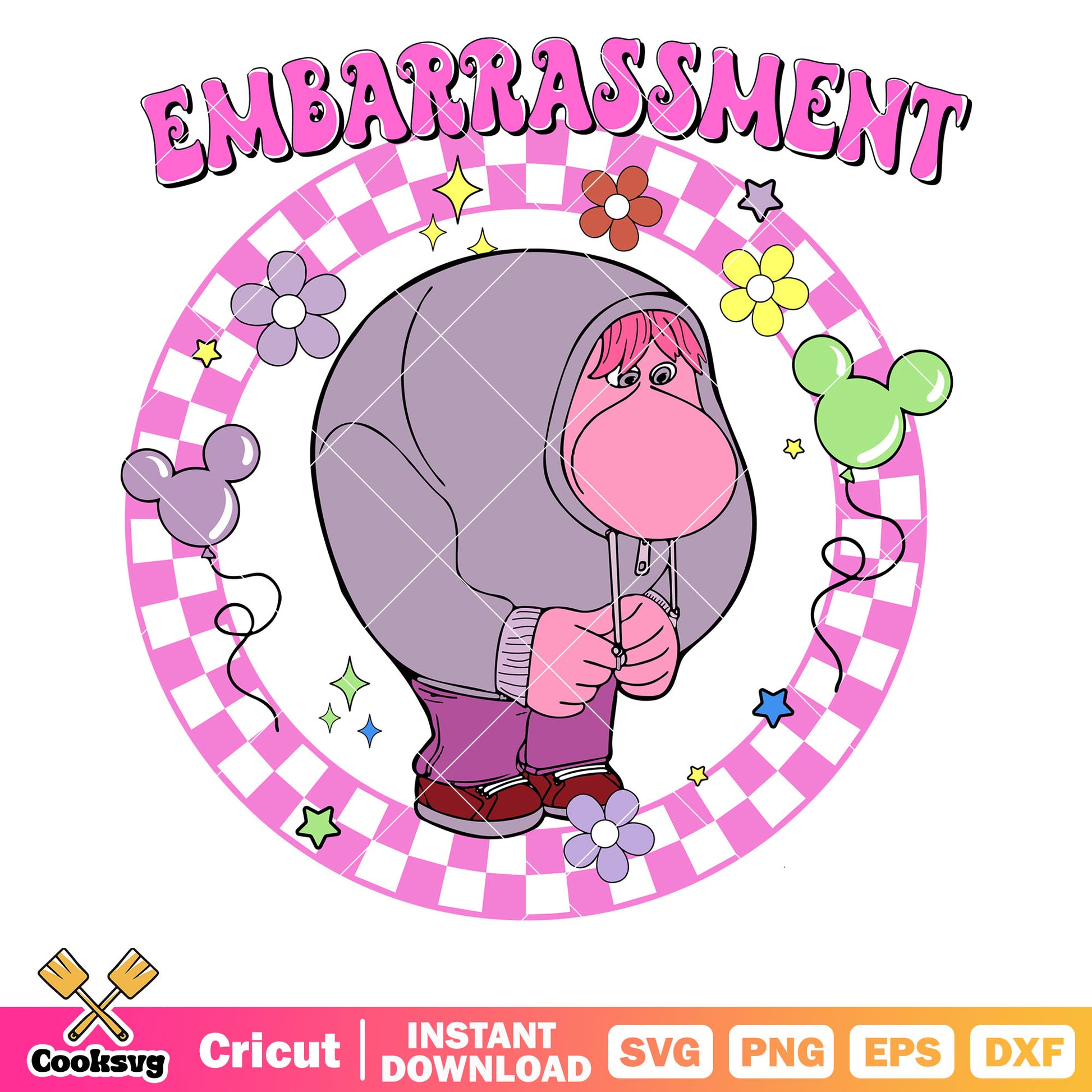 Mickey inside out embarrassment svg file, embarrassment inside out​ svg