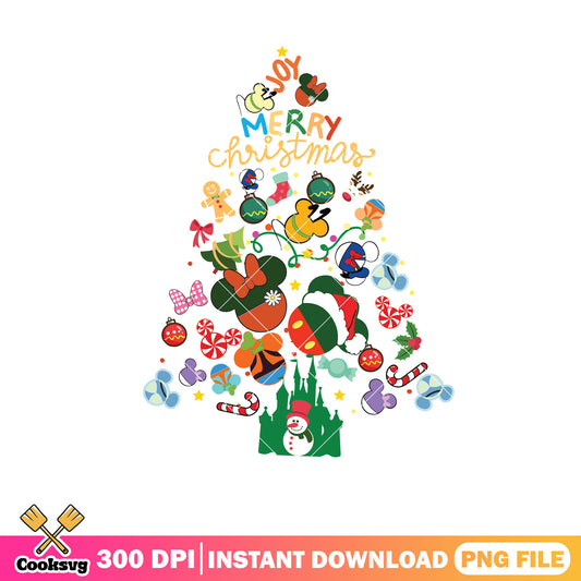 Mickey joy merry christmas tree png, merry christmas trees​ png
