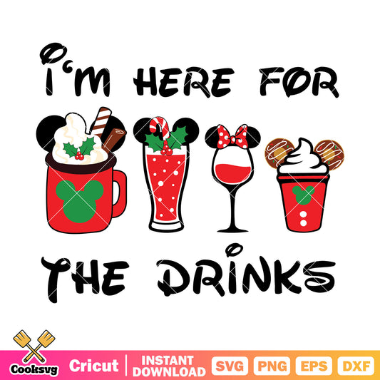 Mickey just here for the drinks svg