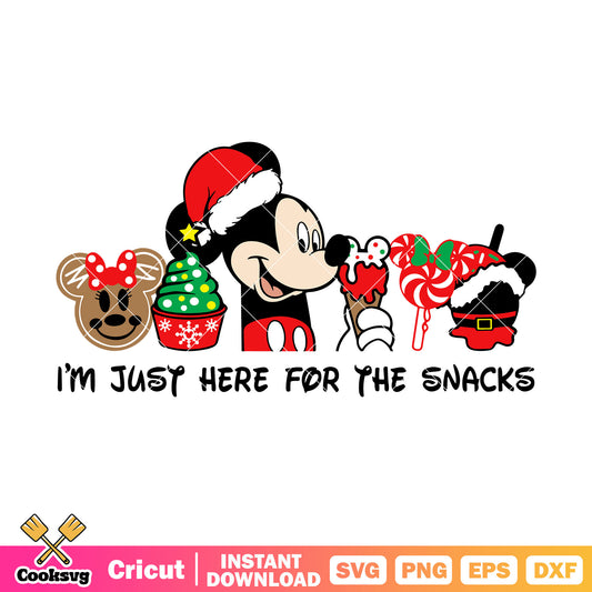 Mickey just here for the snacks svg