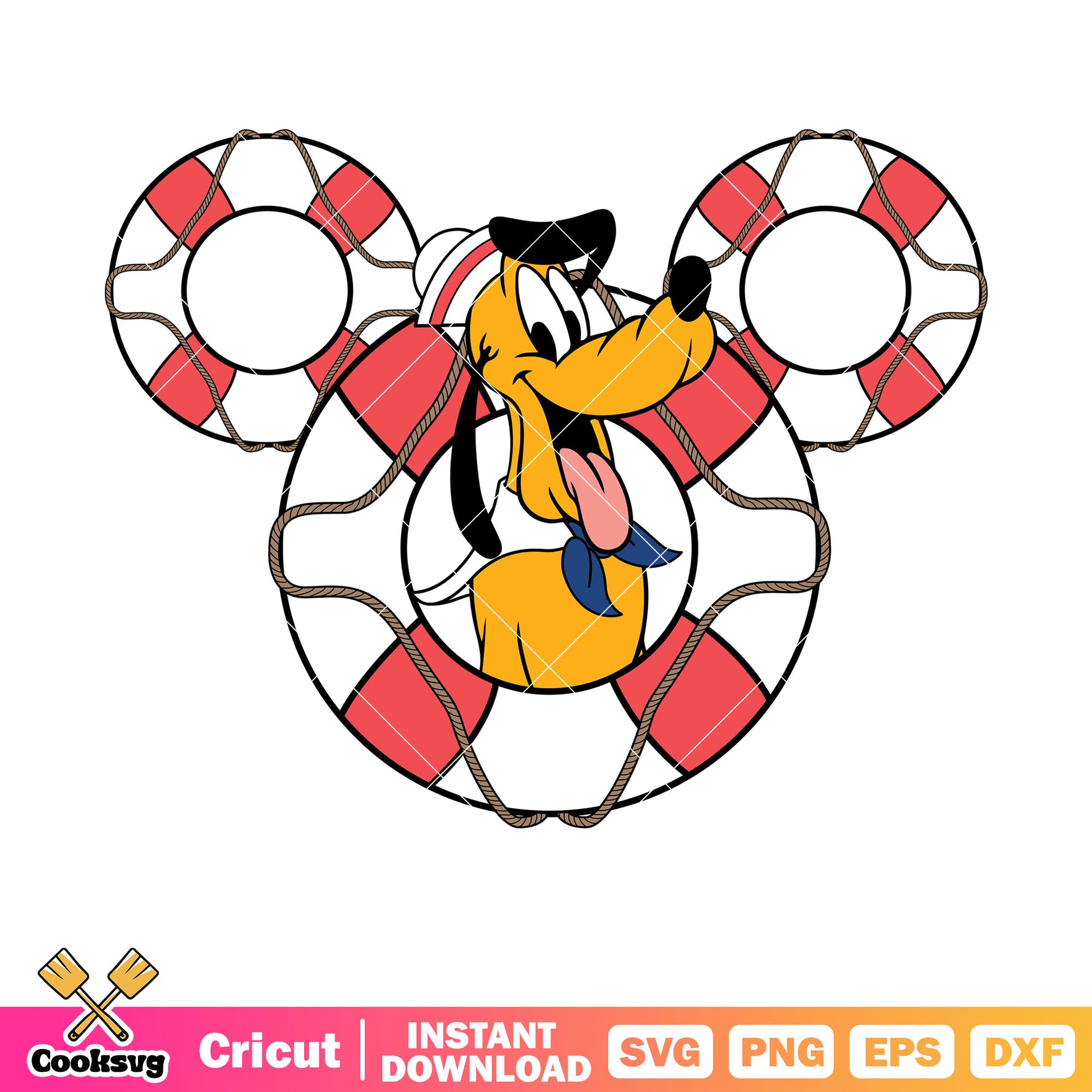 Mickey lifebuoy head cruise pluto svg, disney cruise mickey​ svg