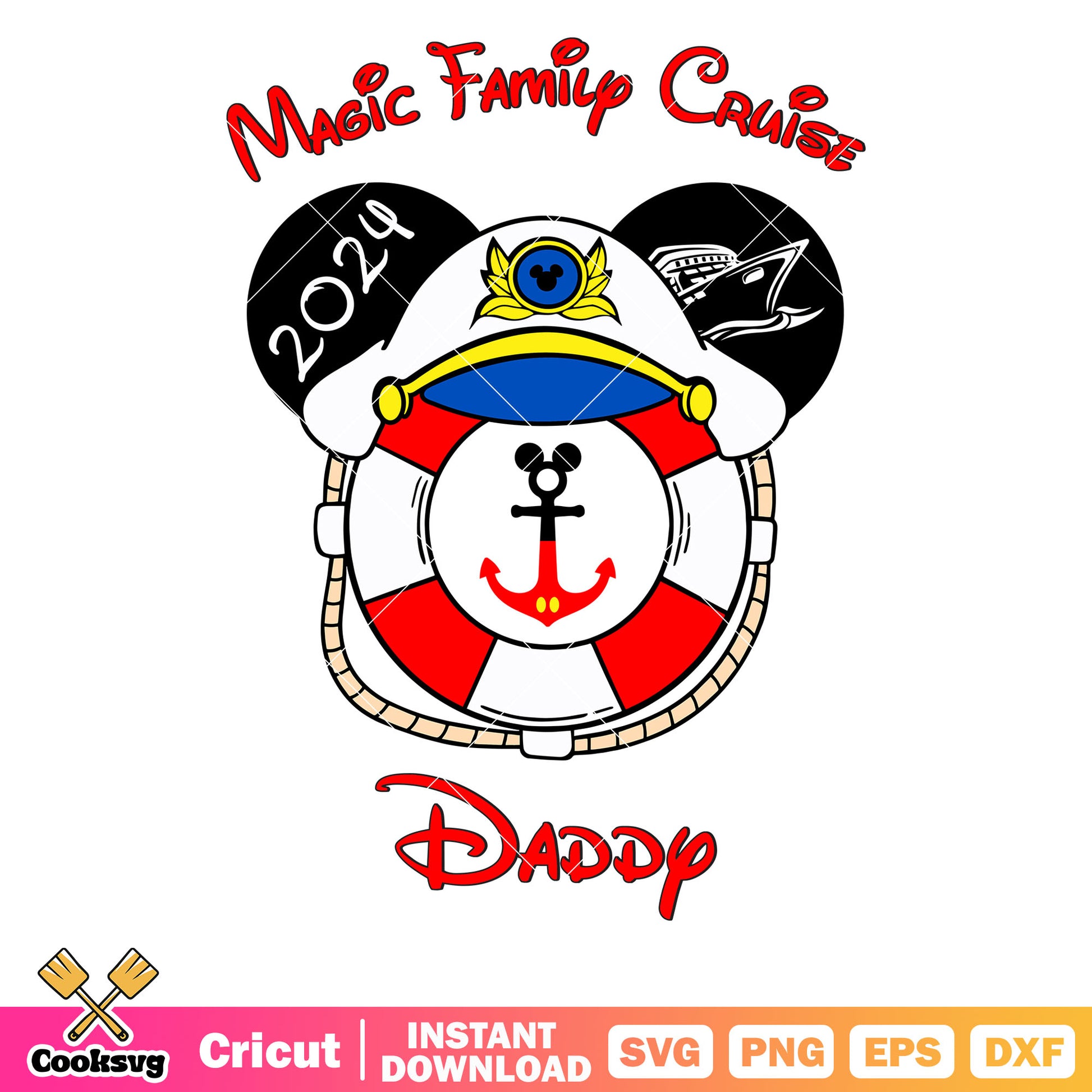 Mickey lifebuoy magic family cruise daddy svg, disney cruise svg, mickey head svg