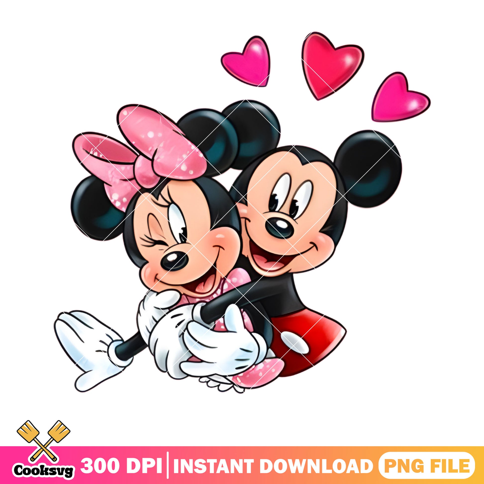 Mickey lovely hug minnie png, disney valentine png, heart valentine png