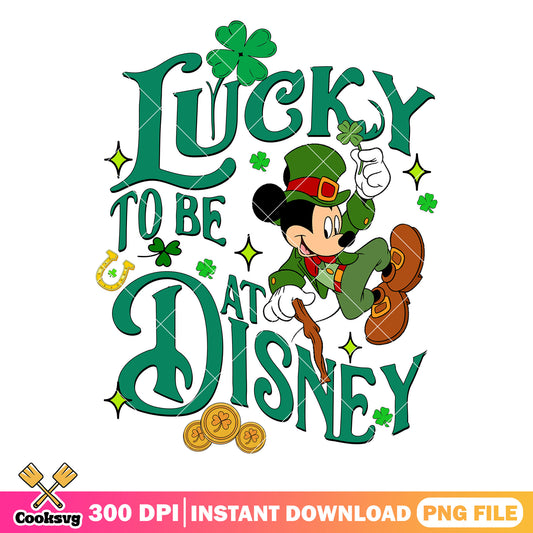 Mickey lucky to be at disney png, disney st patricks day​ png