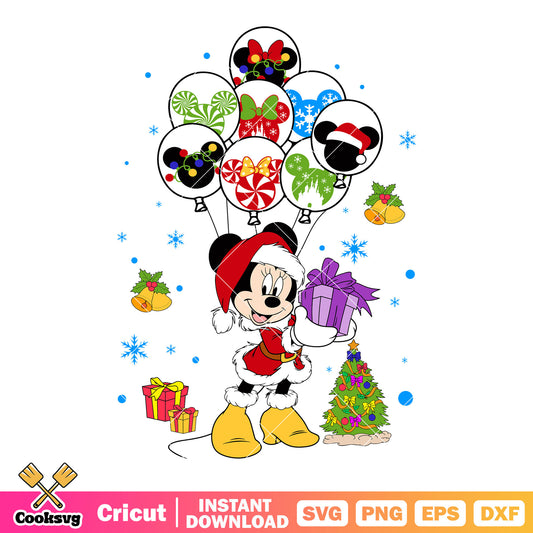 Mickey merry christmas ballon disney svg