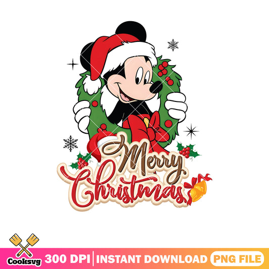 Mickey merry christmas tree circle png, christmas tree png, mickey christmas png