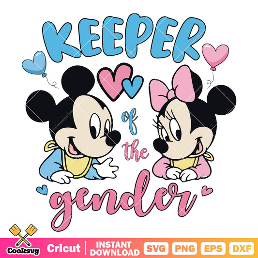 Mickey minnie baby keeper of the gender svg, mickey baby svg