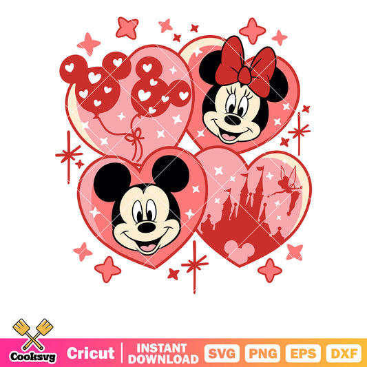 Mickey minnie castle love valentine svg, mickey valentine svg