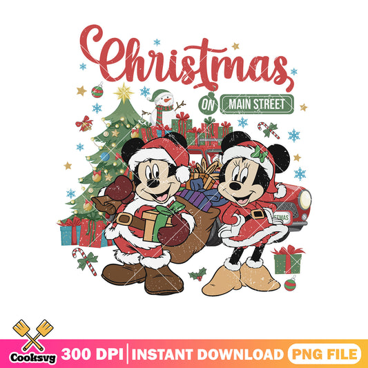 Mickey minnie christmas on main street png