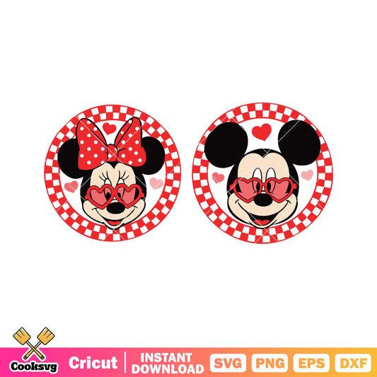 Mickey minnie circle valentine svg, mickey valentine svg