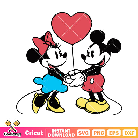 Mickey minnie couple balloon svg, mickey disney svg, mickey valentine svg