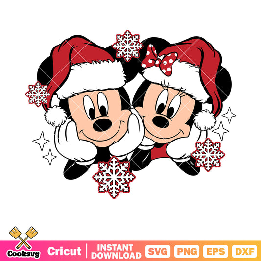 Mickey minnie couple merry christmas svg