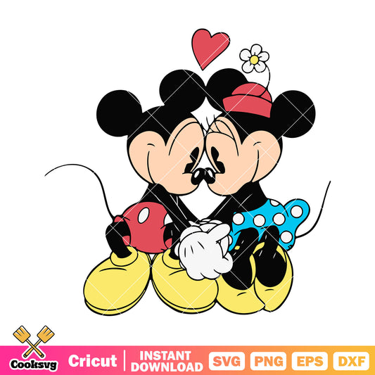 Mickey minnie couple svg file, mickey disney svg, mickey valentine svg