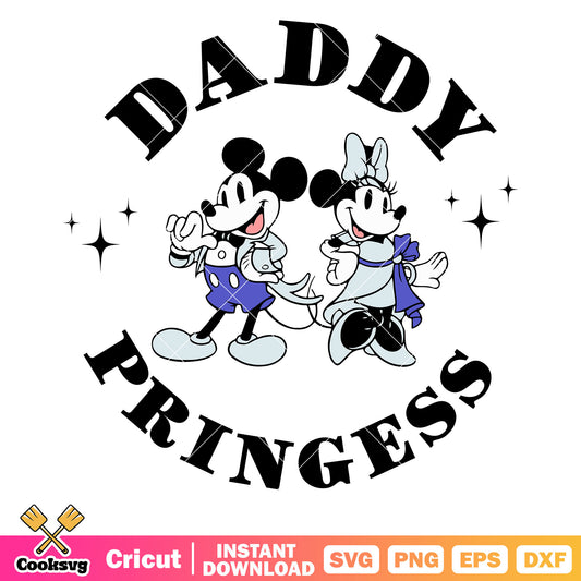 Mickey minnie daddy princess svg, mickey and minnie svg, disney father day svg