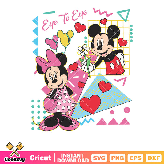 Mickey minnie eye to eye svg, mickey valentine svg, eye to an eye​ svg