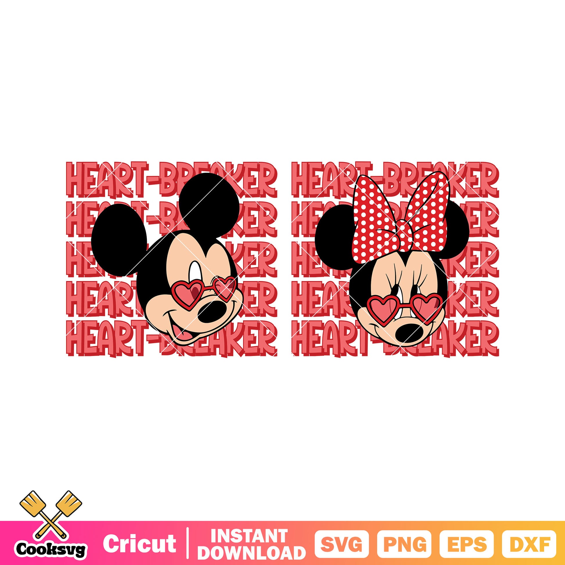 Mickey minnie heart broker valentine svg, mickey valentine svg