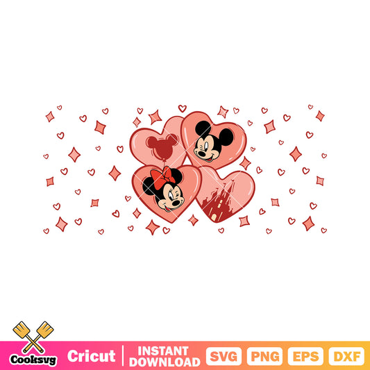 Mickey minnie heart valentine svg, mickey valentine svg