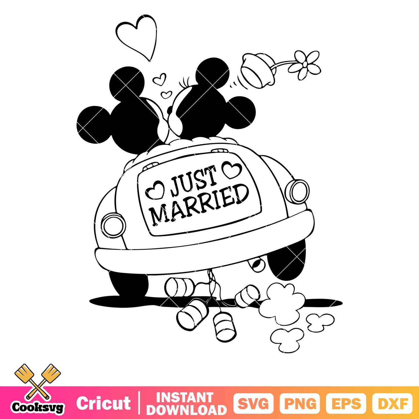 Mickey minnie just married svg, mickey married minnie​ svg