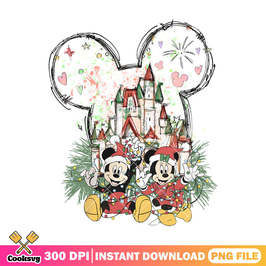 Mickey minnie christmas lights png