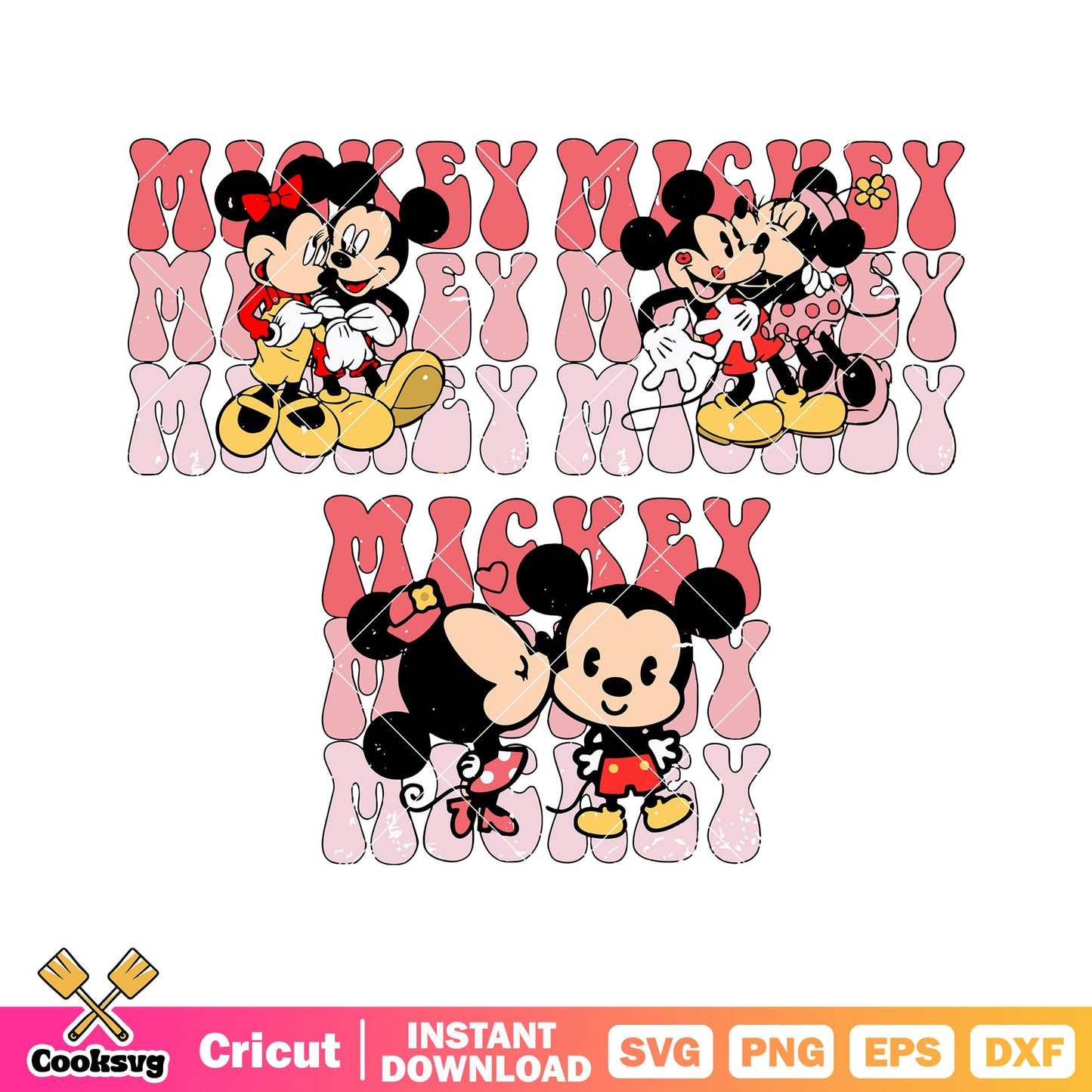 Mickey minnie mouse chibi name valentine svg, mickey mouse valentine svg