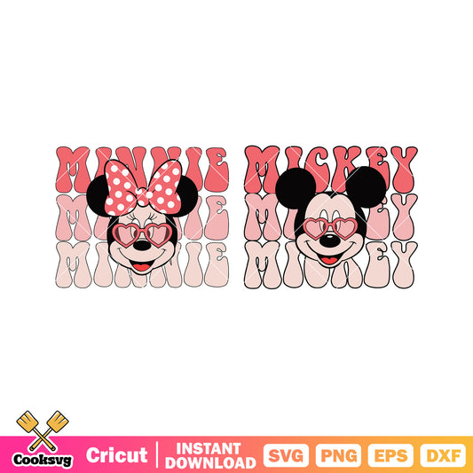 Mickey minnie mouse name valentine svg, mickey mouse valentine svg