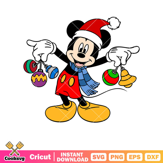 Mickey mouse christmas ornament svg