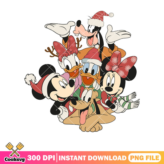Mickey mouse christmas with friends png