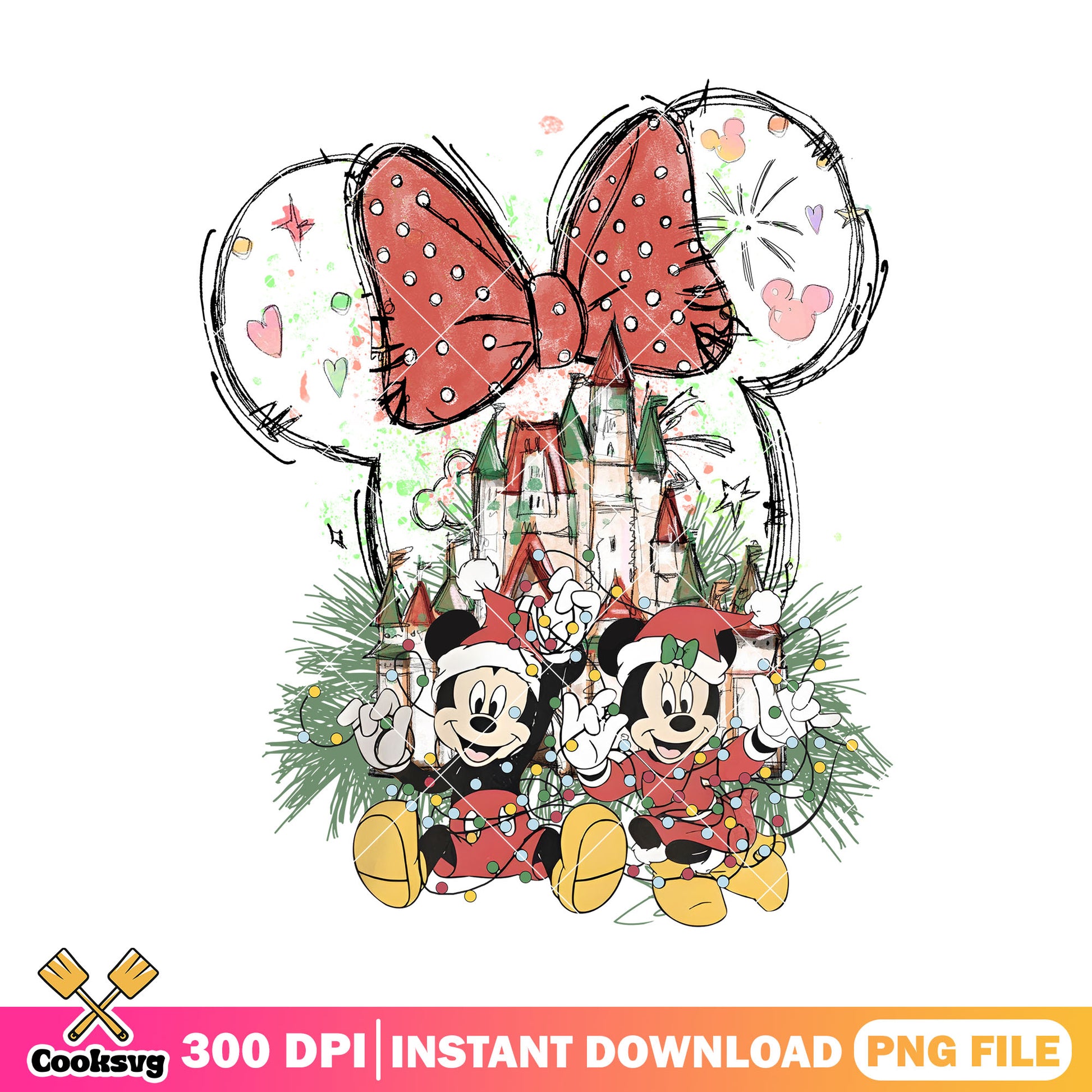 Mickey mouse couple christmas png