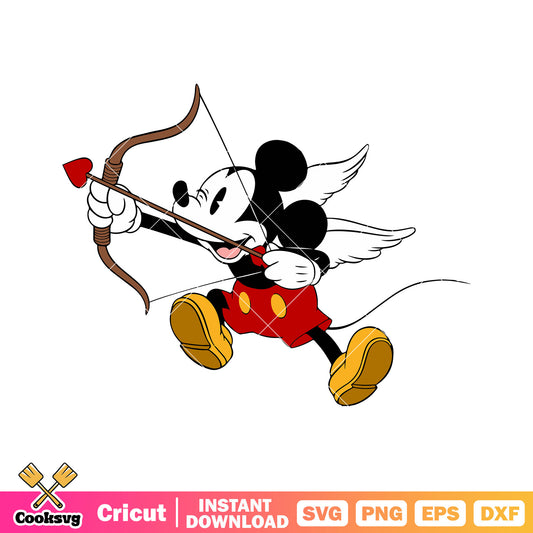 Mickey mouse cupid valentine svg, cupid valentine svg, mickey valentine svg