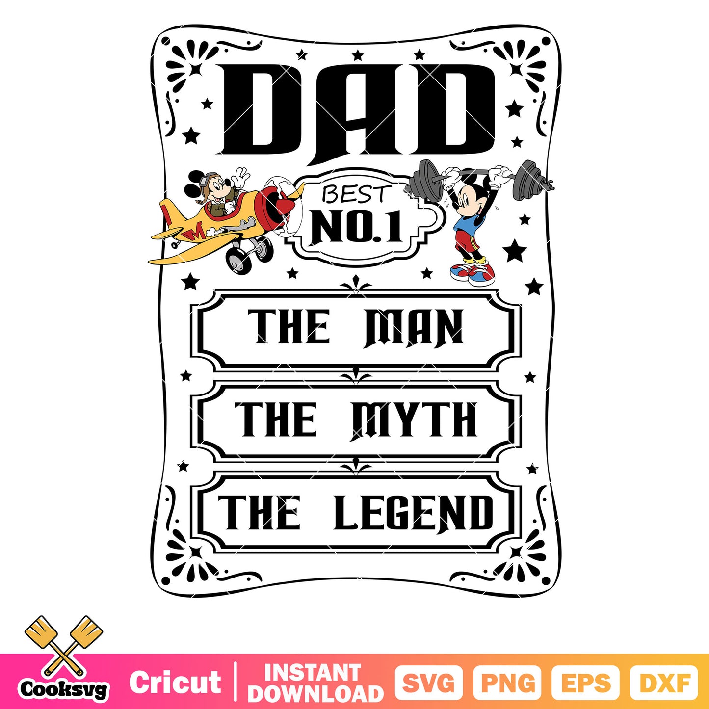 Mickey mouse dad best no1 svg, best disney dads​ svg, mickey mouse dad svg