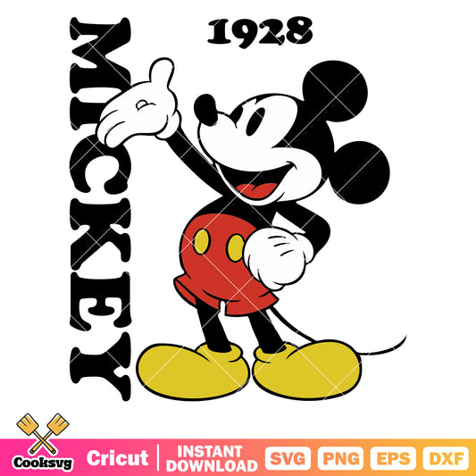 Mickey mouse disney 1928 svg design, mickey mouse svg, disney mickey svg