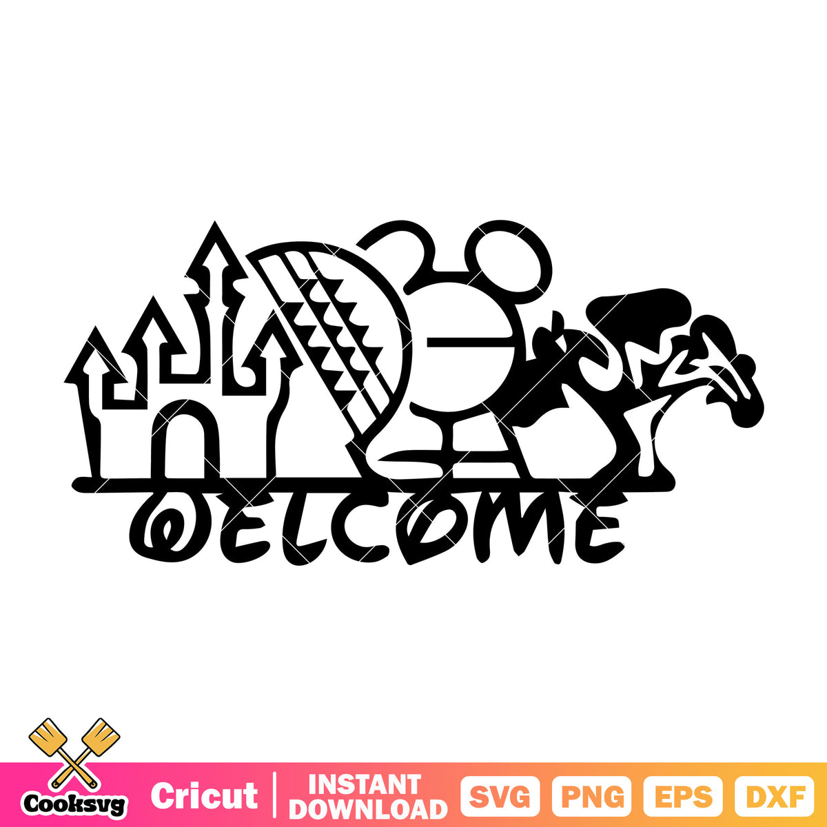 Mickey mouse disney welcome svg, disney mickey svg, disney silhouette ...