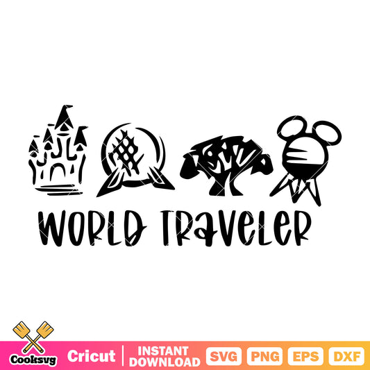 Mickey mouse disney world traveler svg, disney mickey svg, disney silhouette svg