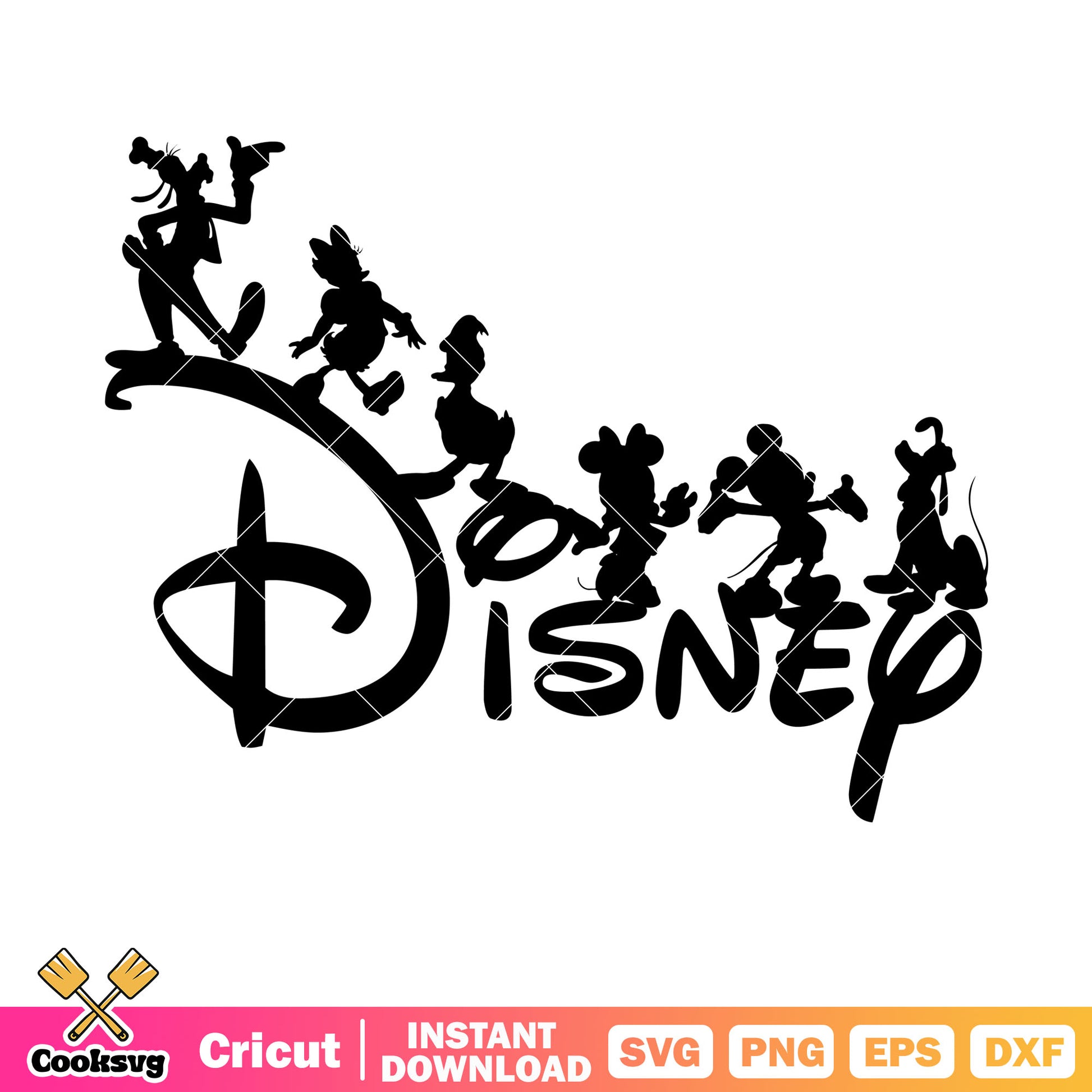 Mickey mouse friends silhouette disney svg, mickey and friends svg