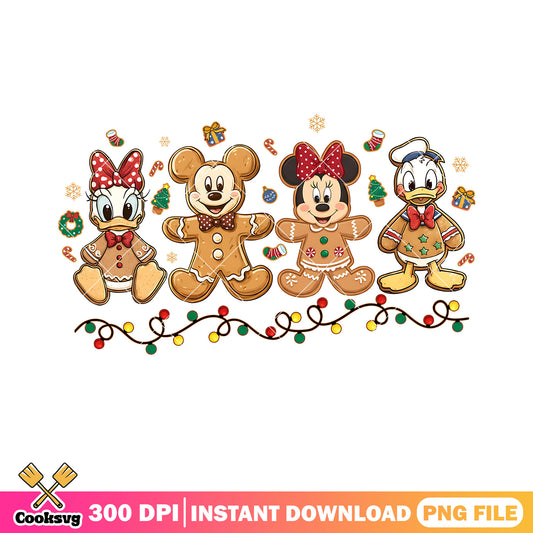 Mickey mouse gingerbread man png, christmas png, minnie mouse png